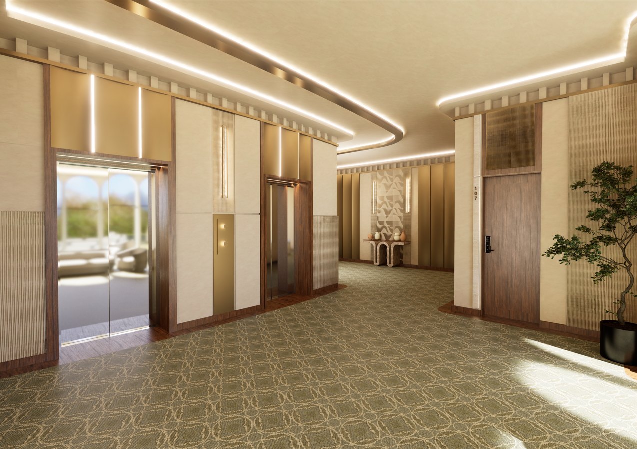 Resort corridor render